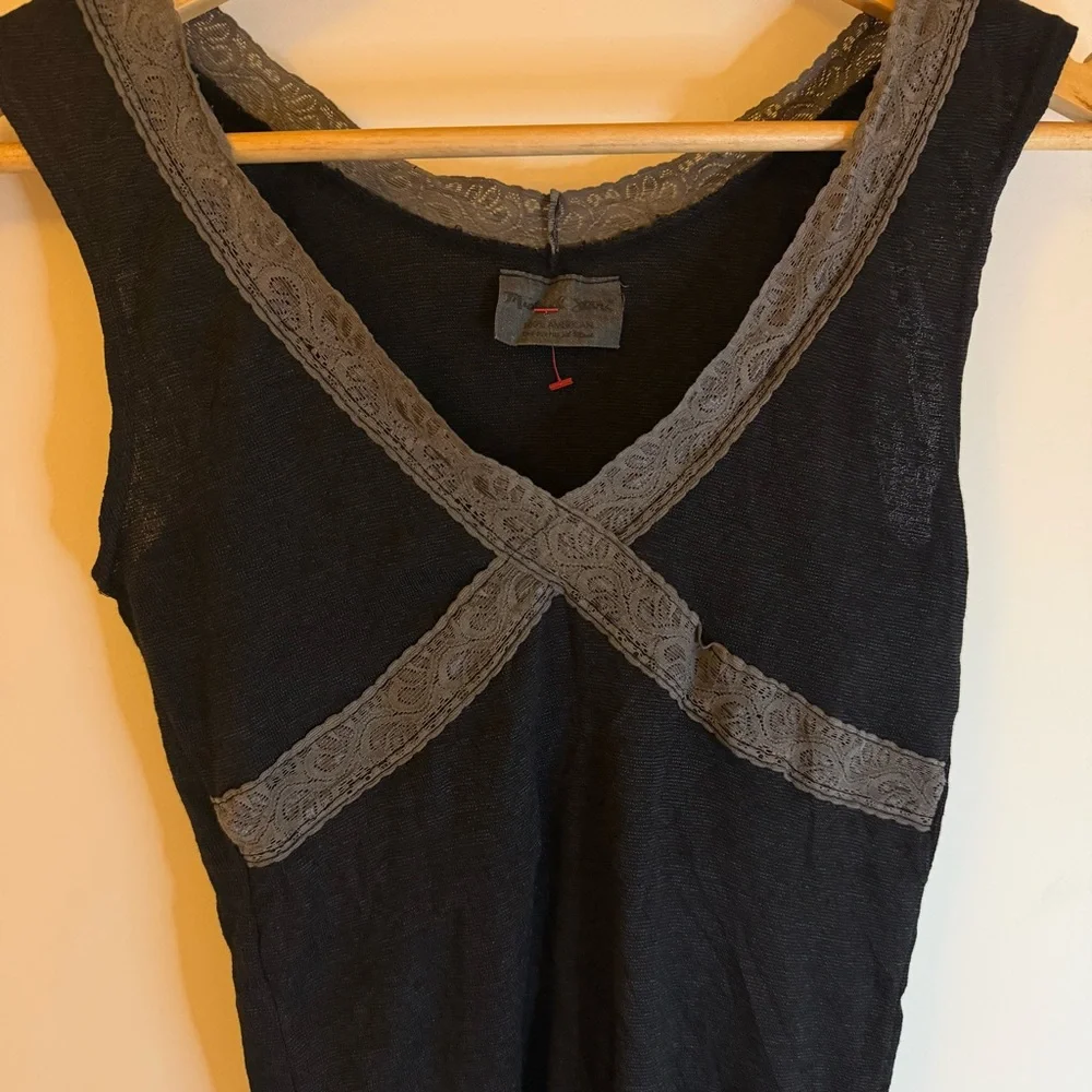 Michael Stars y2k Black Lace Trim Women's Top - Picture 2 of 4